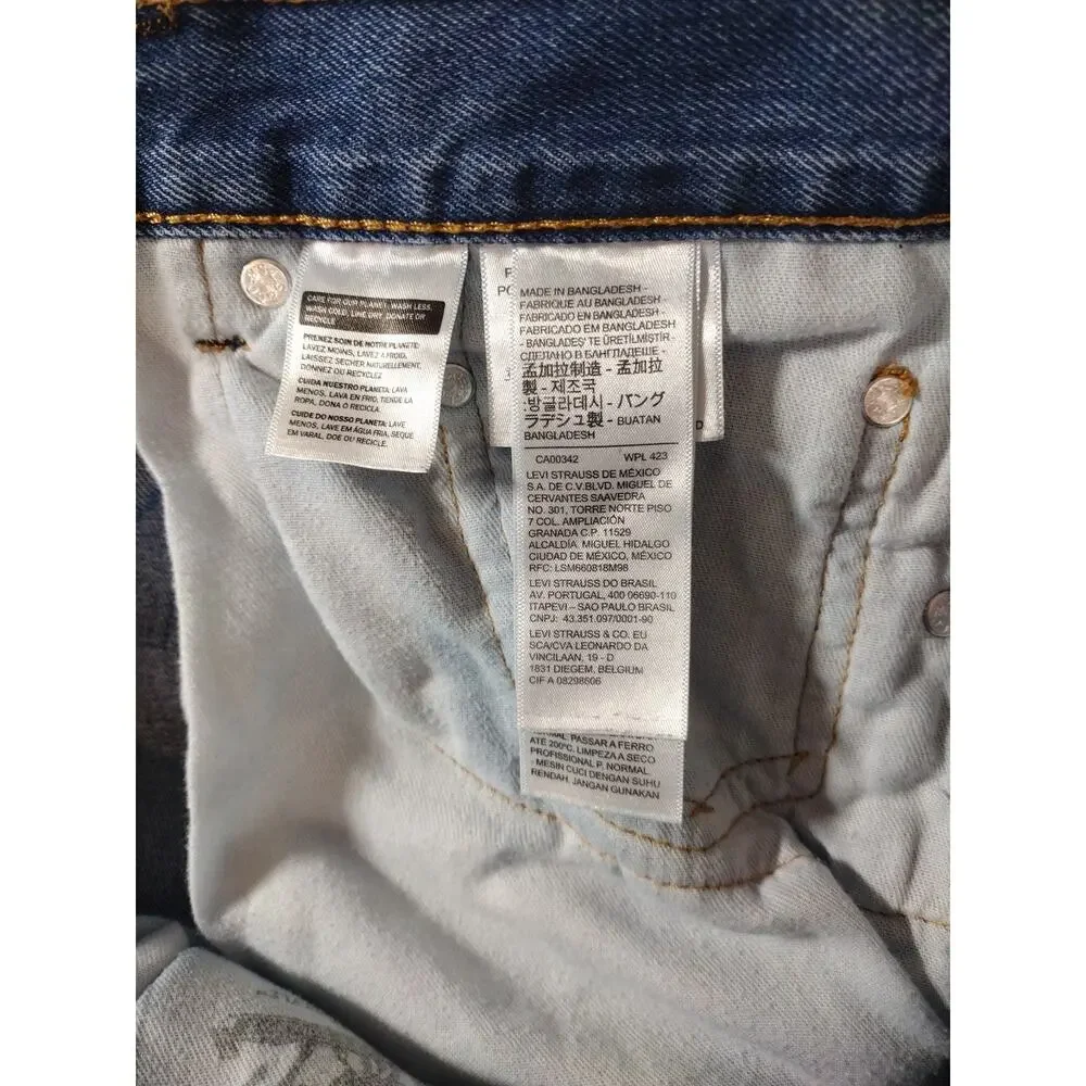 Levis 505 Jeans Mens 32x30 Straight Relaxed Lt Wash Western Cowboy Rodeo Casual